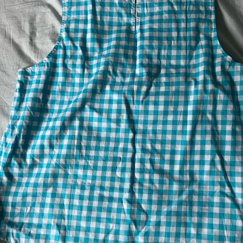 Brand new JCREW sleeveless blouse. Blue gingham